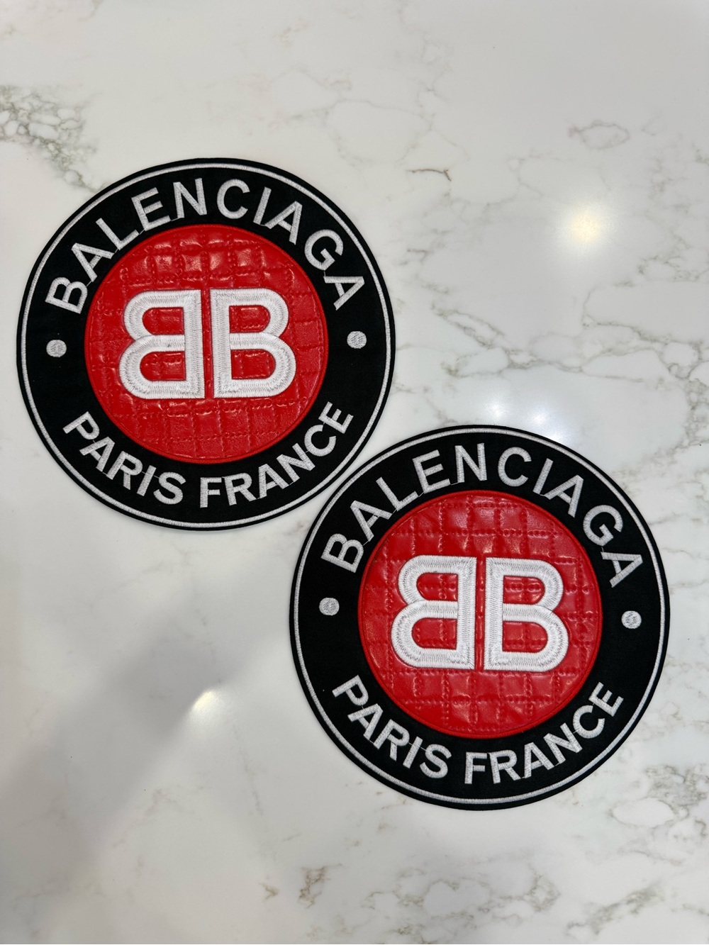 Beautiful Hand Crafted Red & Black Round Iron On patches
